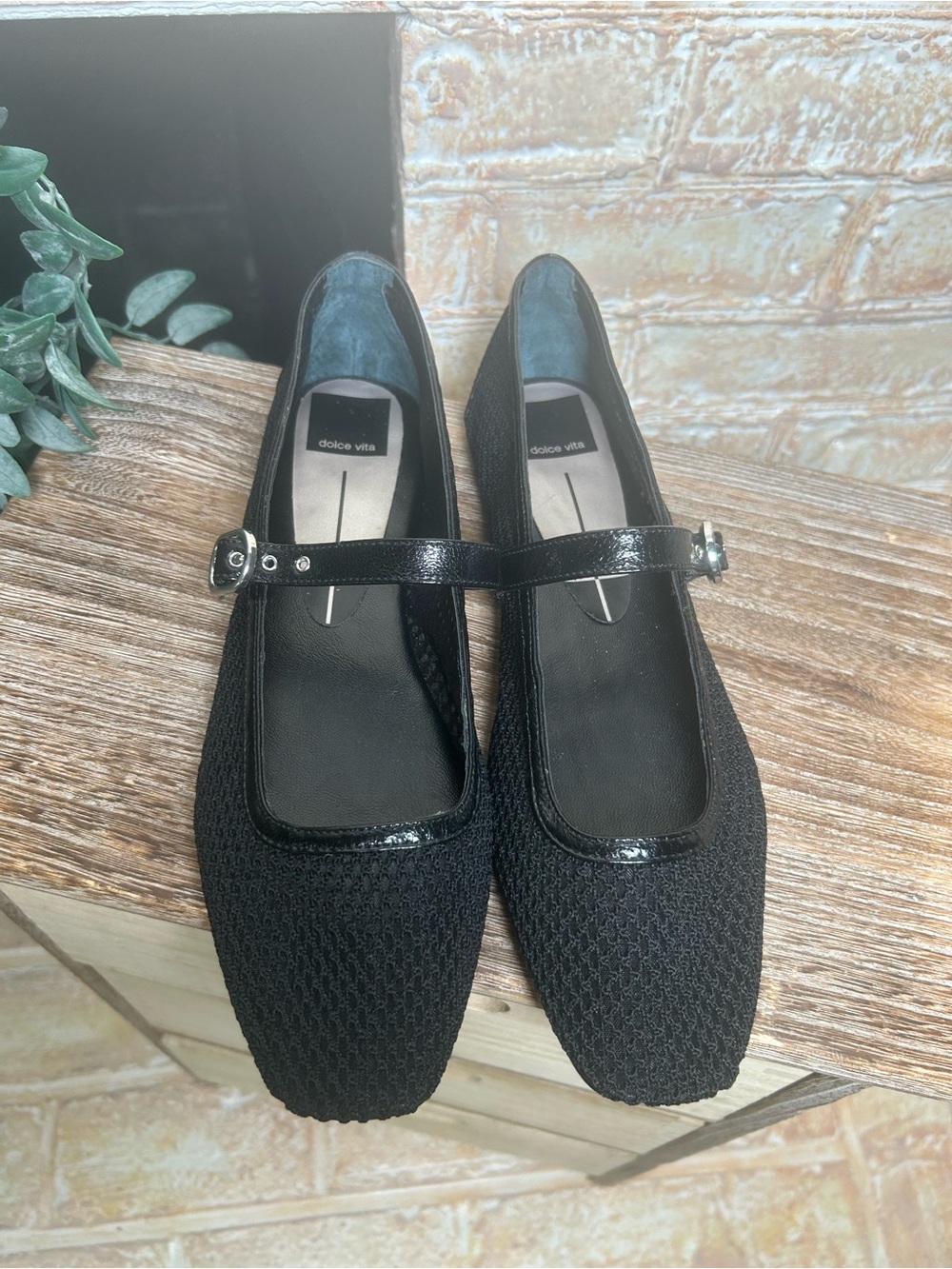 Dolce Vita Rodni Black Woven Mesh Mary Jane Ballet Flats size 8.5 - Picture 4 of 9